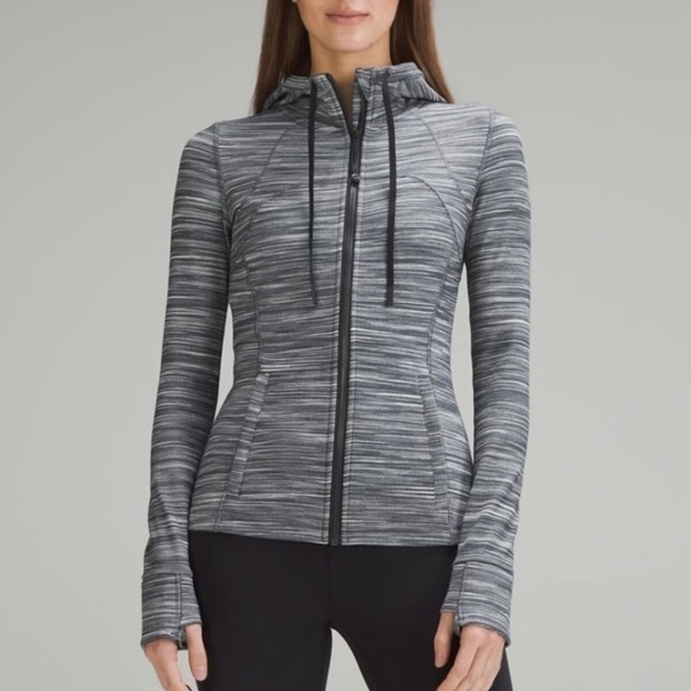 lululemon Define Gray Striped Zip Hoodie Jacket & Free Tote - Picture 4 of 6